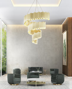 lustre contemporain / en laiton / fait main