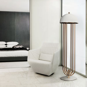 lampe sur pied / Art Déco / en aluminium / en laiton