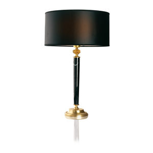 lampe de table / classique / en laiton poli / en tissu
