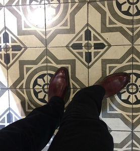 carreau ciment d'intérieur / au sol / motif géométrique / poli