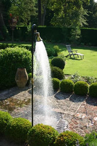 douche de jardin de piscine / en bois / en acier inoxydable / résidentielle