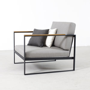 fauteuil contemporain / en teck / en acier inoxydable / luge