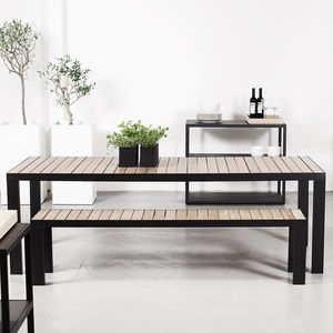 banc de jardin / contemporain / en teck / en inox