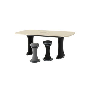 table de réunion contemporaine / en bois / en plastique / en tissu