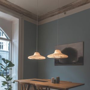 lampe suspension / contemporaine / en papier / blanche