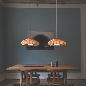 lampe suspension / contemporaine / en bouleau / en papier