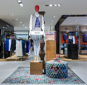tapis contemporain / géométrique / en laine / en soie