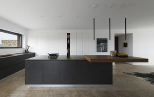 cuisine contemporaine / en bois / avec îlot