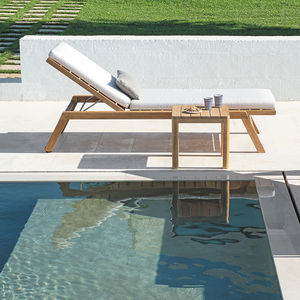 bain de soleil contemporain / en teck / de jardin / dossier ajustable