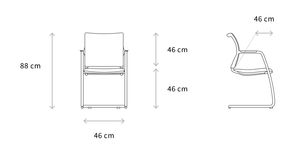 chaise visiteur contemporaine / en tissu / en aluminium / tapissée
