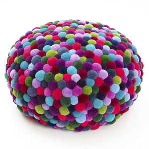 pouf design original / en mérinos / rond / de salon