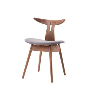 chaise design scandinave / tapissée / en bois massif