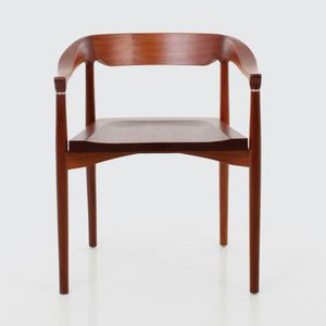 chaise contemporaine / avec accoudoirs / en bois