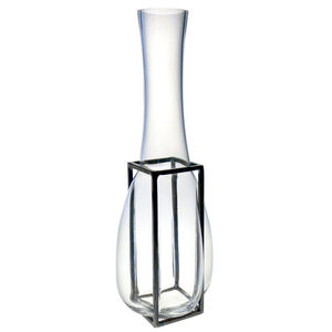 vase design original / en verre soufflé / en acier