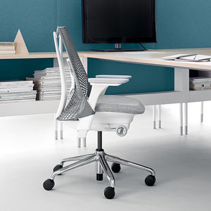 fauteuil de bureau contemporain / en tissu / en polypropylène / à roulettes