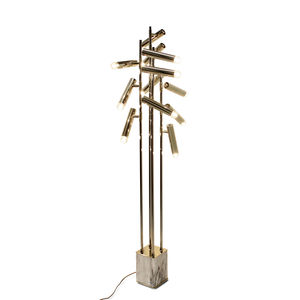 lampe sur pied / contemporaine / en laiton plaqué or / en marbre