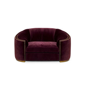 canapé contemporain / en velours / en laiton / sur mesure