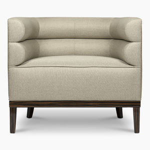 fauteuil contemporain / en tissu / en ébène / gris