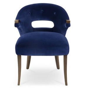 chaise de salle à manger contemporaine / tapissée / avec accoudoirs / en velours