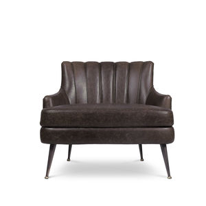 chauffeuse contemporaine / en cuir / en laiton / marron