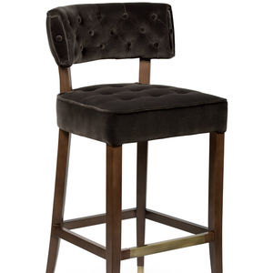 chaise de bar contemporaine / tapissée / avec repose-pieds / en velours