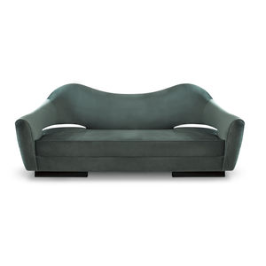 canapé contemporain / en velours / en wengé / 2 places