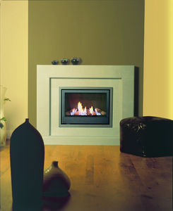 cheminée à gaz / contemporaine / à foyer fermé / à encastrer