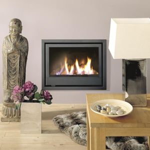cheminée à gaz / contemporaine / à foyer fermé / à encastrer