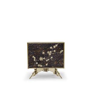 table de chevet de style / en laiton / rectangulaire