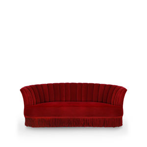 canapé classique / en velours / 2 places / rouge