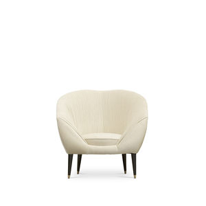 fauteuil classique / en velours / en bois laqué / avec repose-pieds
