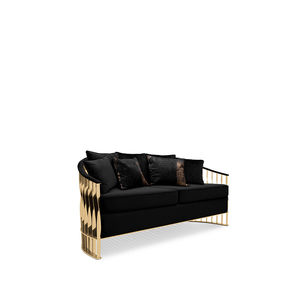 canapé contemporain / en laiton / en velours / 2 places