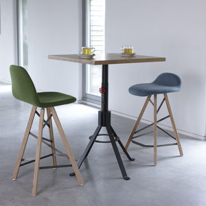 table bistrot contemporaine / en acier / en chêne / en teck