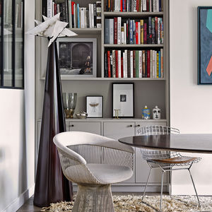 lampe sur pied / de style Art Déco / en métal / en bois massif