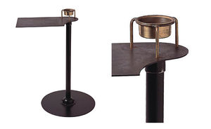 table d'appoint / Art Déco / en bois / en métal