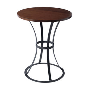table d'appoint Art Déco / en acajou / en fer / ronde