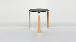 tabouret contemporain / en hêtre / empilable / noir