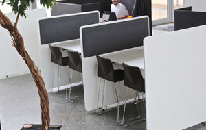 séparateur de bureau sur plan / stratifié / en tissu acoustique