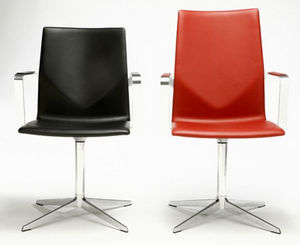 chaise visiteur contemporaine / pivotante / tapissée / avec accoudoirs