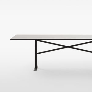 table de travail contemporaine / en chêne / en acier peint / rectangulaire