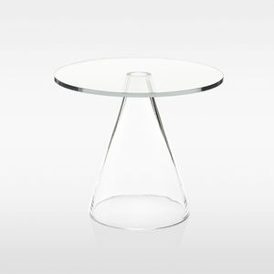 table d'appoint contemporaine / en verre / ronde