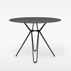 table à manger contemporaine / en acier galvanisé / en stratifié / ronde