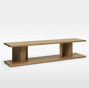 table d'appoint contemporaine / en bois / rectangulaire / avec rangement