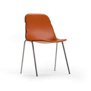 chaise visiteur design original / en cuir / pour établissement public / contract