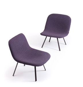 fauteuil visiteur contemporain / en tissu / en chrome / en cuir