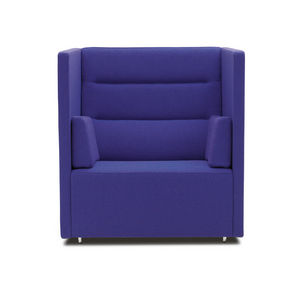 fauteuil visiteur contemporain / en bois / en tissu / en chrome