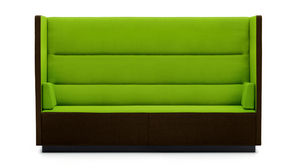 canapé modulable / contemporain / en cuir / en bois
