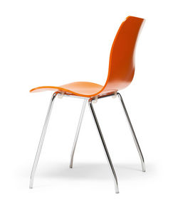 chaise visiteur contemporaine / empilable / tapissée / en tissu