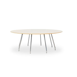 table de conférence contemporaine / en chêne / en stratifié / en métal chromé
