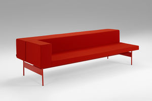 banquette contemporaine / en tissu / en cuir / en bois